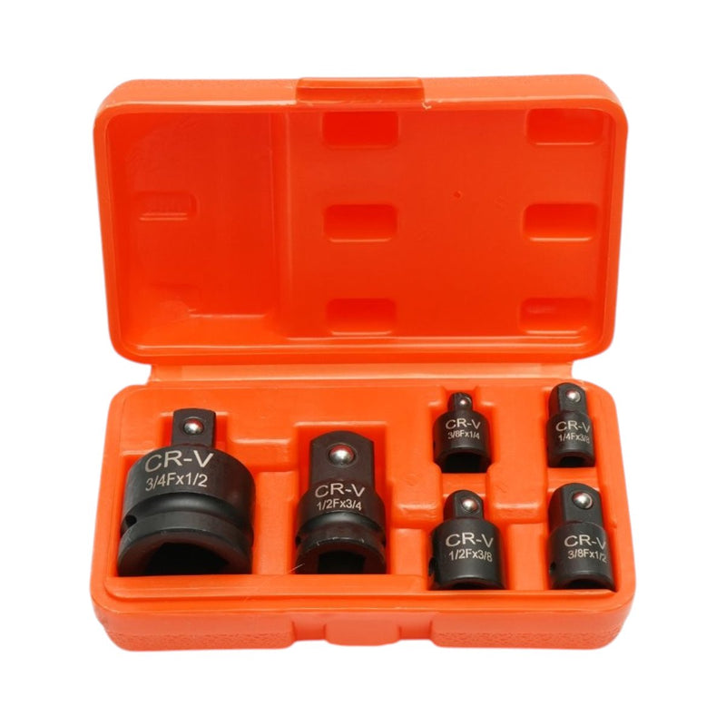 Set da 6 pezzi di adattatori/riduttori a cricchetto in acciaio Cr-V (attacco quadro da 1/4", 3/8", 1/2", 3/4") Breckner Germany