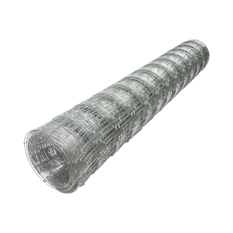 Rotolo di rete metallica zincata a maglia annodata (120 cm x 30 m, diametro filo 2 mm) per recinzioni