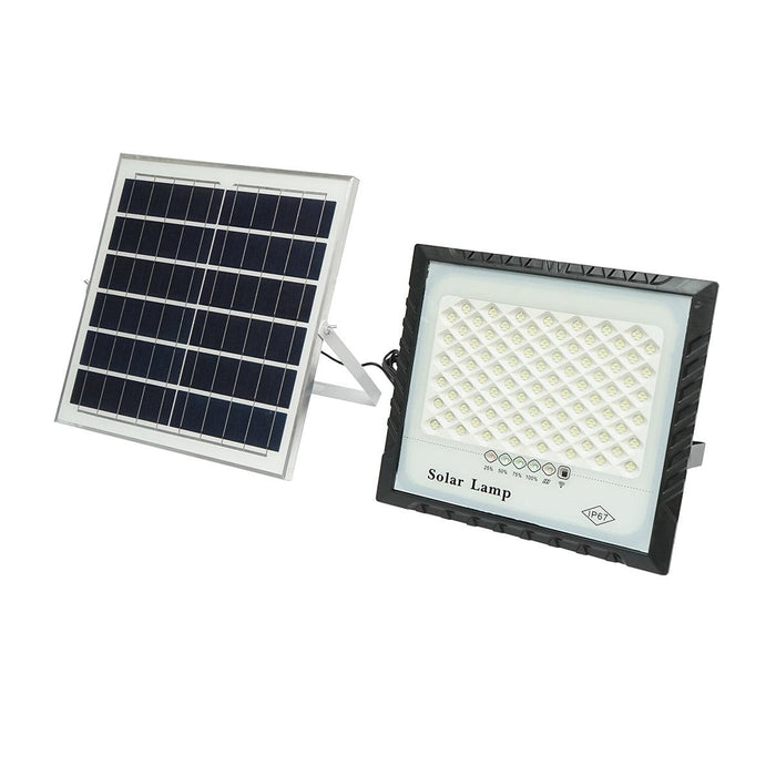 Proiettore led 100W con pannello solare 15W, batteria 15000mAh e telecomando IP67