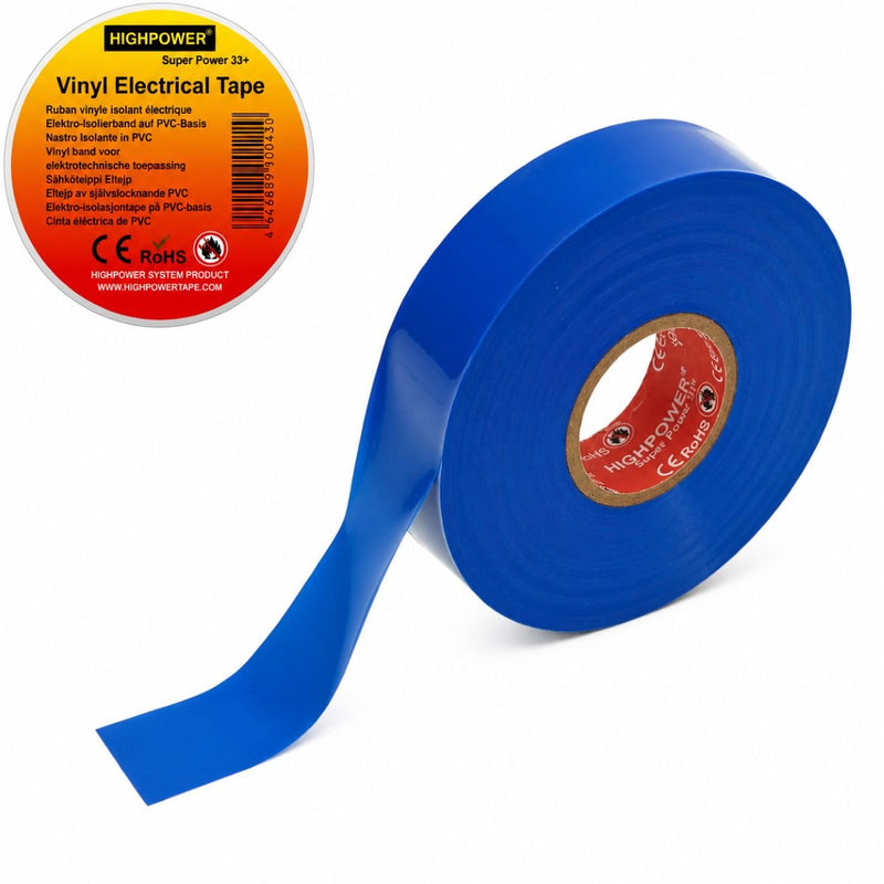 Nastro isolante in vinile blu 19 mm x 20 m Premium Super Power 33+ HighPower