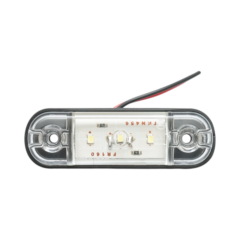 Luce di ingombro laterale a LED ovale, 12V-24V, bianca, 3 LED, 87x28x13,5 mm Breckner Germany