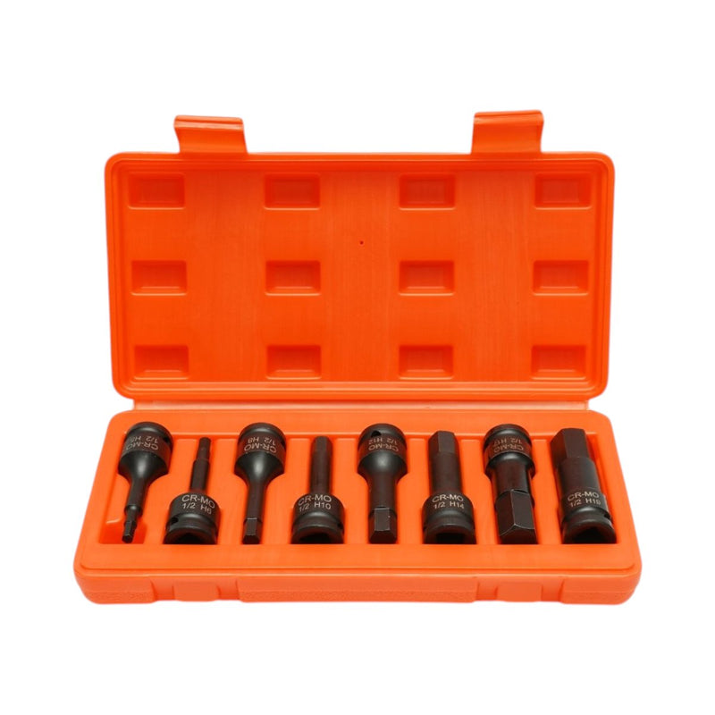 Set di 8 bussole esagonali a impatto da 1/2" in acciaio al cromo-molibdeno (H5–H19) Breckner Germany