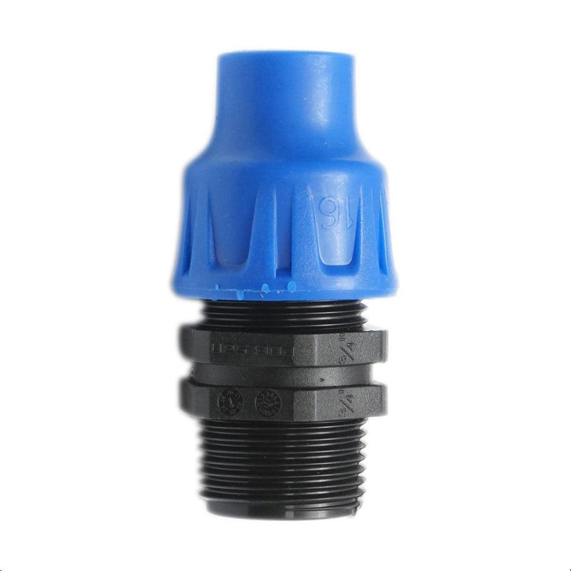 Raccordo Maschio a compressione 16mmx3/4", PN16 per sistemi di irrigazione Raccordo di giunzione a compressione 16mmx3/4 pollice, PN16 per sistemi di irrigazione