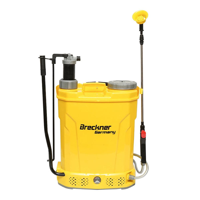 Nebulizzatore a Spalla 18 L Pompa Irroratrice Spruzzatore Pompa a zaino ELETTRICA MANUALE BATTERIA 12V 8Ah 3.1 l/min Breckner Germany