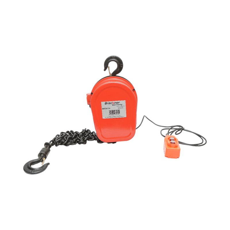 Paranco elettrico a catena in acciaio da 380 V, 500 W (catena da 3 m), carico massimo 1000 kg, gancio di sicurezza da 2 t. Breckner Germany