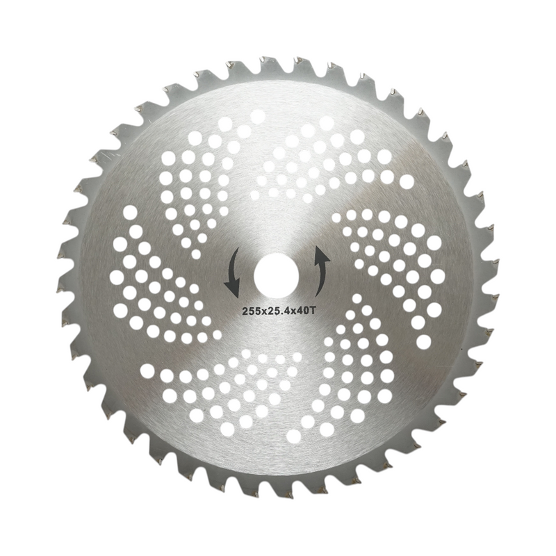 Disco circolare in widia 255 × 25,4 × 1,3 mm, 40 denti per decespugliatore a spalla THOR