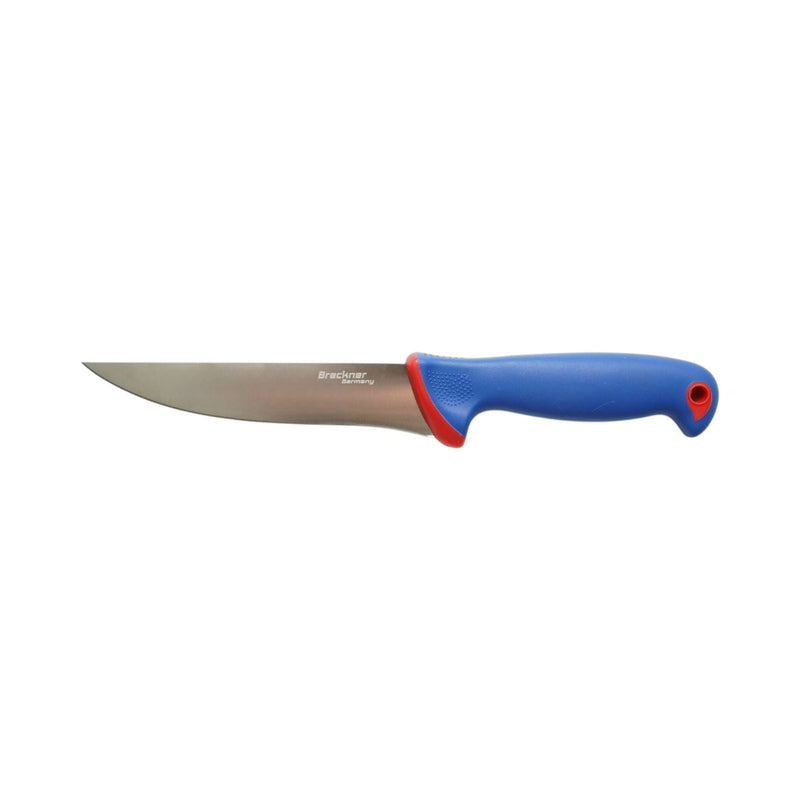 Coltello professionale per disosso da 15 cm, lama in acciaio 5Cr15MoV, manico in nylon blu e rosso. Breckner Germany