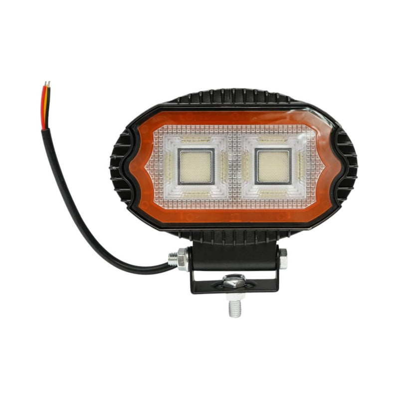 Faro da lavoro a LED ovale con DRL, 17 W, 9-36 V, 54 LED, bianco/giallo, corpo in alluminio, 141x106x38 mm, IP67 Breckner Germany