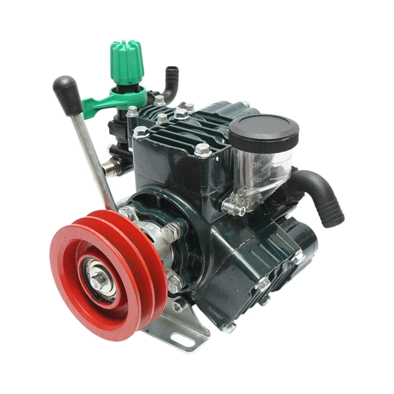 Pompa a 4 membrane (4 CV / 3 kW), portata 45 l/min, pressione 25 bar, velocità 500–600 giri/min.