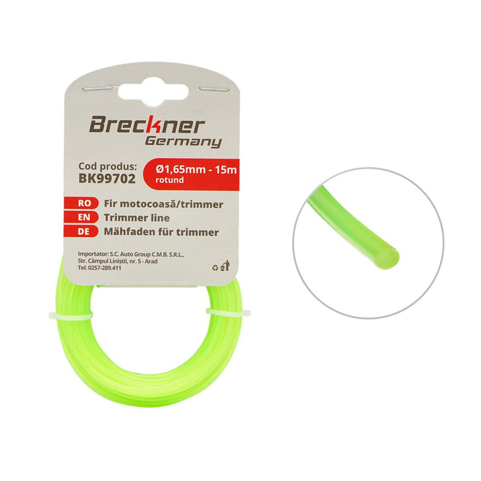 Filo per decespugliatore 1,65 mm x 15 mt, Filo tondo per decespugliatore Breckner Germany