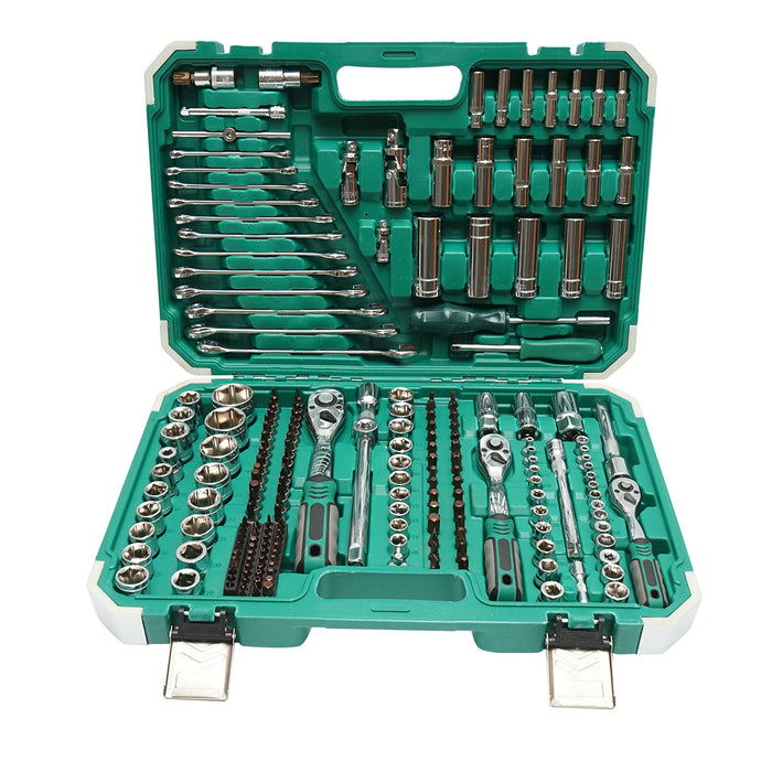 Set di chiavi a bussola, esagonale, presa profonda 4-32 mm, chiavi fisse 8-19 mm, inserti, torx, esagonali, scanalati 218 pezzi Breckner Germany