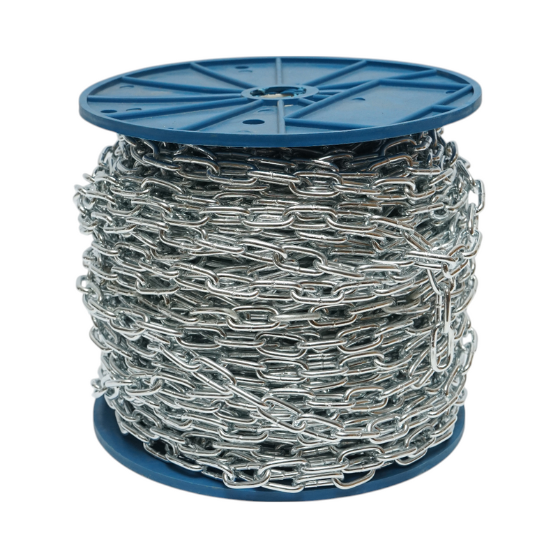 Catena elettrozincata 3,5x18x14 mm DIN5685A, rotolo da 60 m in fusto di plastica