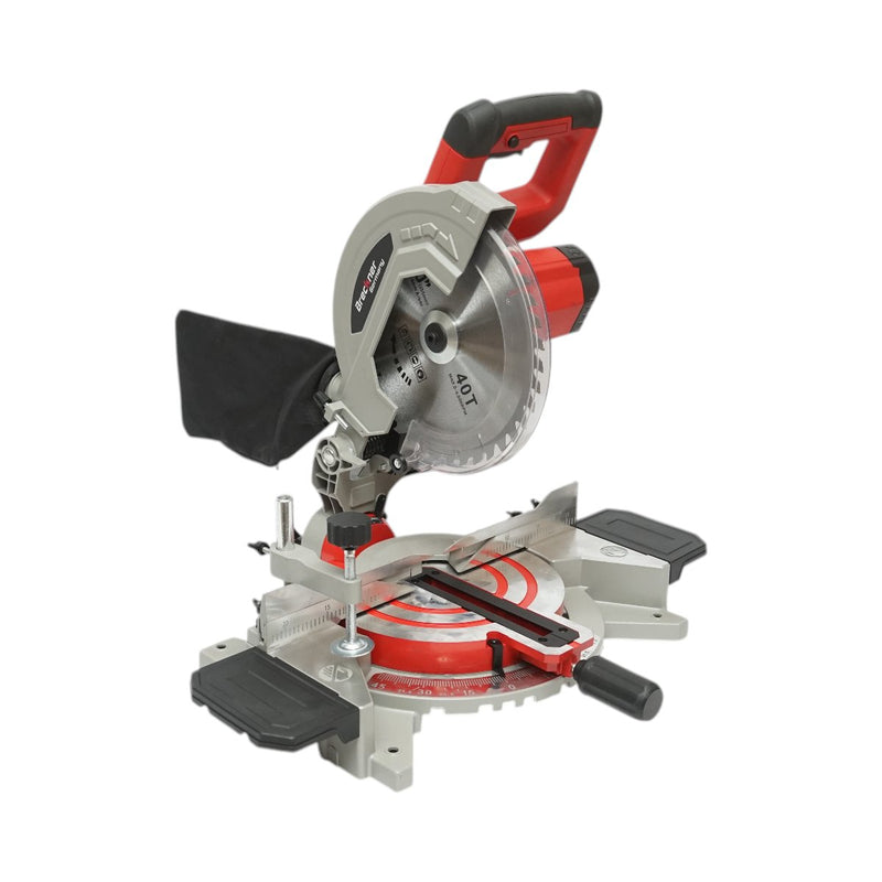 Sega circolare da banco stazionaria professionale 1800 W, 220 V, disco da 255 mm, 40 denti, taglio inclinabile a 45°, 5000 giri/min, sacchetto raccogli segatura. Breckner Germany