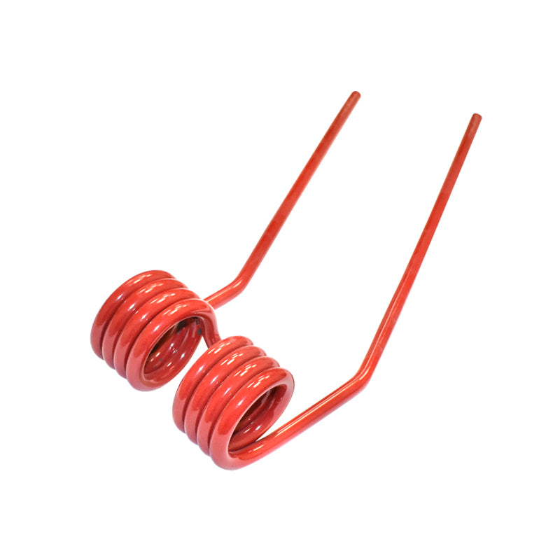 Dente elastico sinistro per ranghinatore, 105x370x9 mm, rosso (Fella)