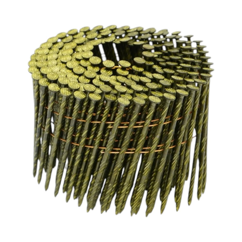 Set di 4.500 chiodi in bobina a gambo anulare per edilizia (2,8x80 mm): 225 chiodi/bobina, 20 bobine/scatola.