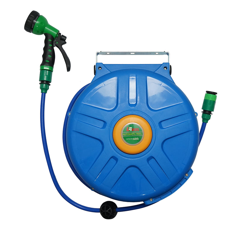 Rullo avvolgitubo automatico da 19 m con pistola regolabile a 9 funzioni