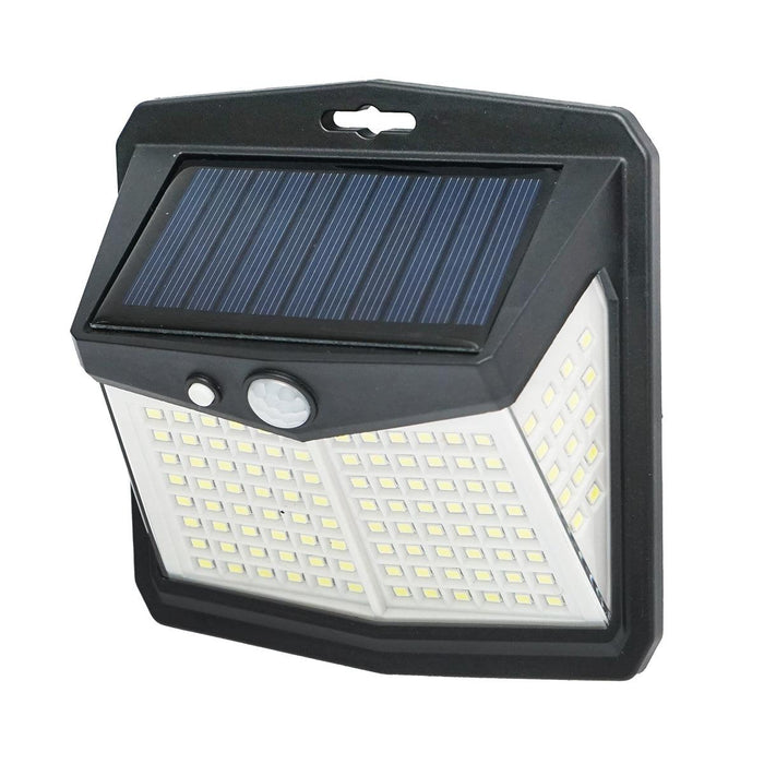 Lampada solare LED 147lm per parete, recinzione, scala con pannello solare 0,65W/5,5V, batteria 3,7V/1,2 Ah e sensore di movimento IP54