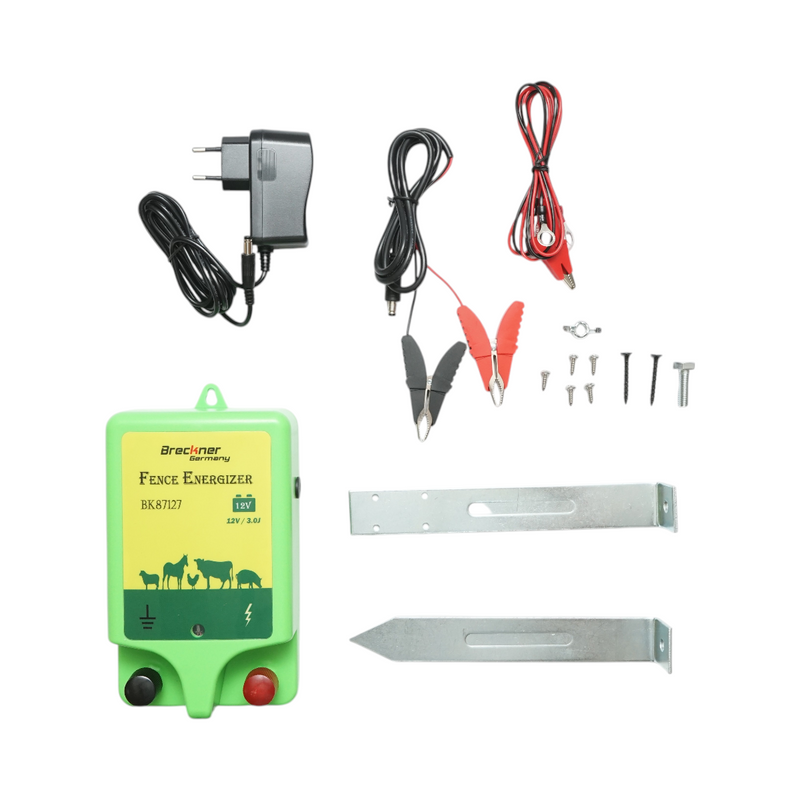 Elettrificatore per recinti da 3 Joule, 12V/220V, portata 18 km Breckner Germany