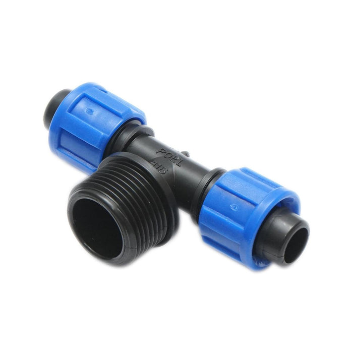 Giunto a ''T'' per Sistema di irrigazione a Goccia PN6-3/4" X 16mm X 3/4" Giunto a Compressione per nastro irrigazione a Goccia