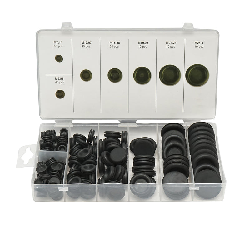 Kit di tappi in gomma per carrozzeria (M7-M25) – 170 pezzi