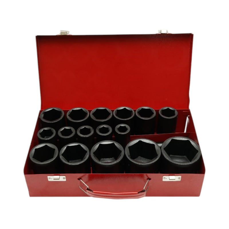 Set di 17 bussole a impatto lunghe (17–55 mm), prolunga da 125 mm, attacco da 3/4", Cr-Mo Breckner Germany