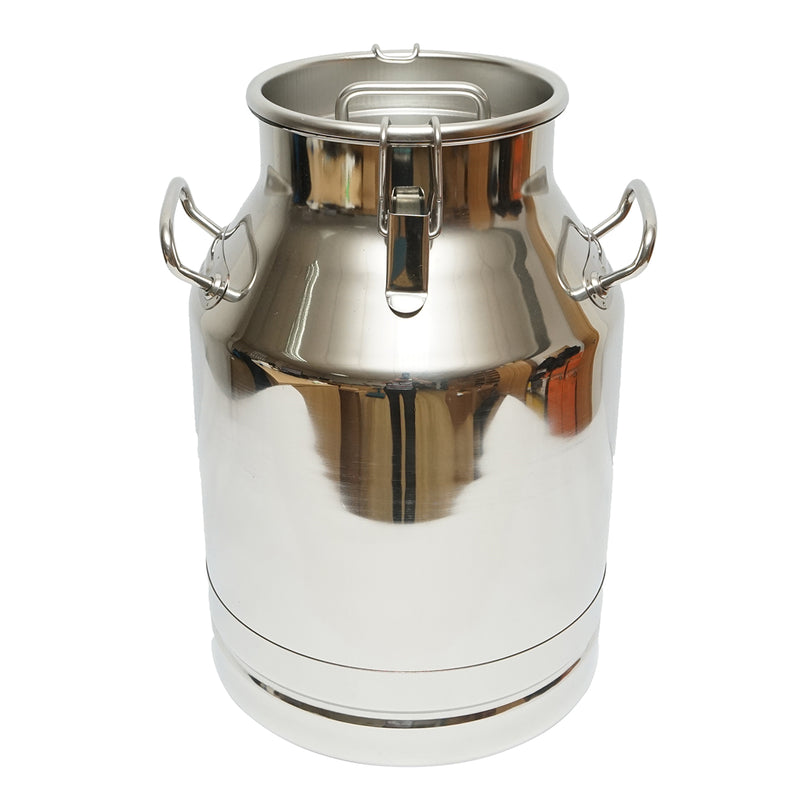 Bidone del latte in acciaio inox da 30 litri con coperchio per mungitrice Breckner Germany