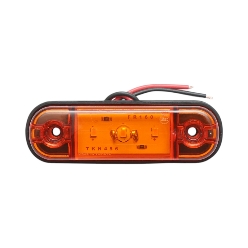 Luce di ingombro laterale a LED ovale, 12V-24V, ambra, 3 LED, 87x28x13,5 mm Breckner Germany