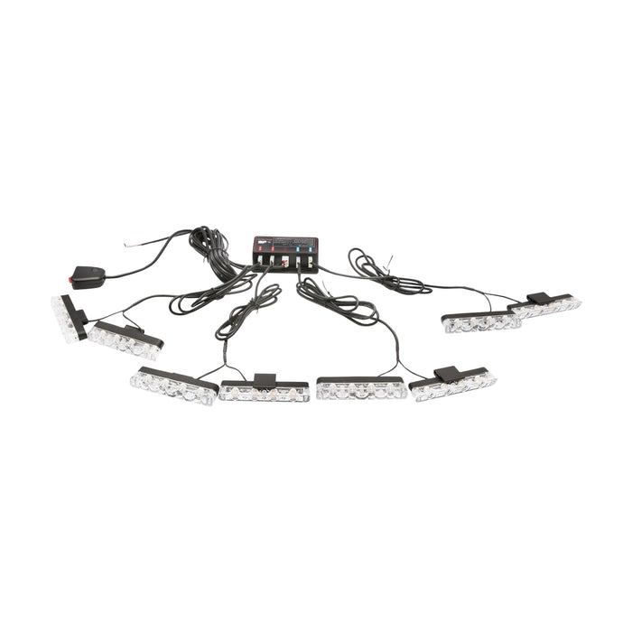 Set di 8 luci stroboscopiche LED gialle da 12V (4 LED per modulo) Breckner Germany