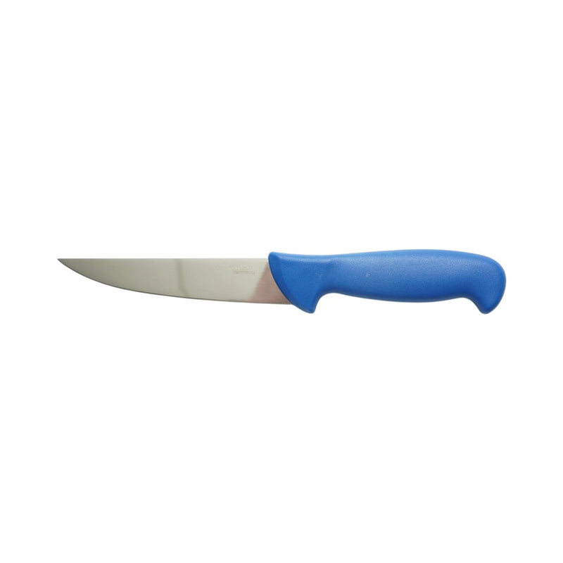 Coltello professionale da macelleria e macellazione (lama da 15 cm), lama in acciaio 5Cr15MoV, manico in nylon blu Breckner Germany