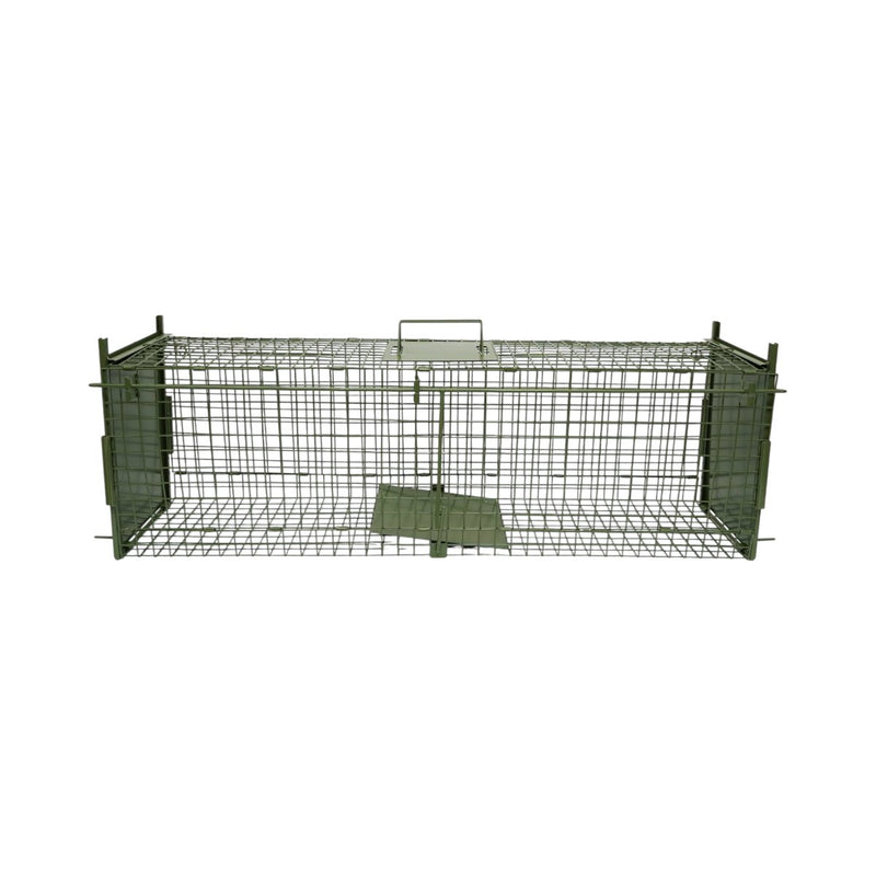 Gabbia trappola pieghevole in metallo per animali selvatici, 100x27x34 cm