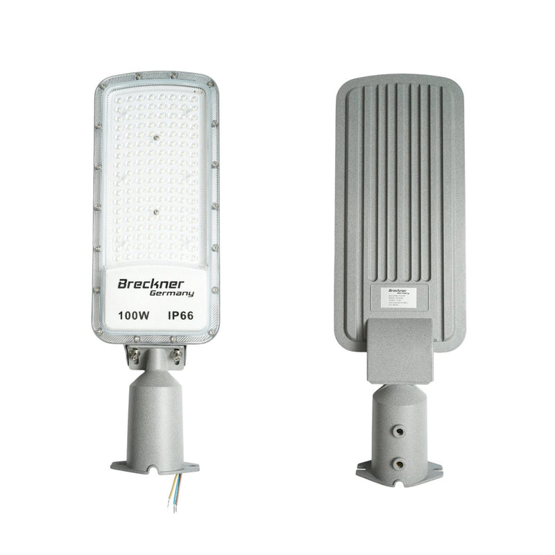 Lampione stradale LED da 100 W, 100-265 V, 6500 K, 11000 lm, montaggio su palo, 470x155x25 mm, IP66 Breckner Germany