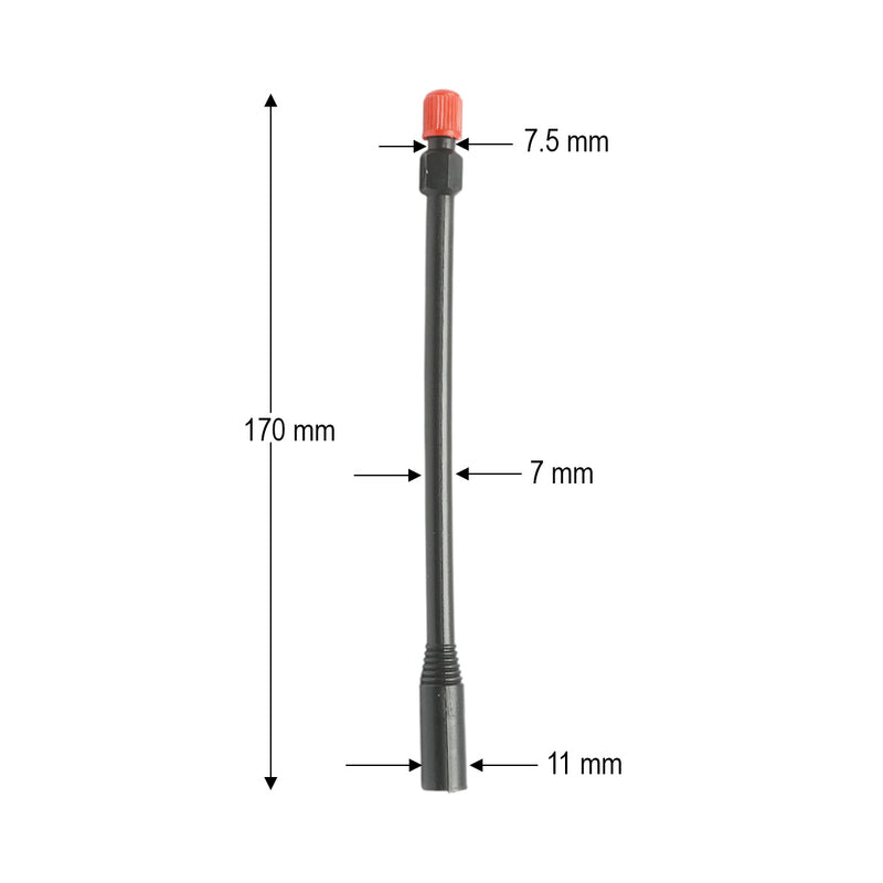 Prolunga per valvola ruota di camion in plastica composita nera, 170 mm