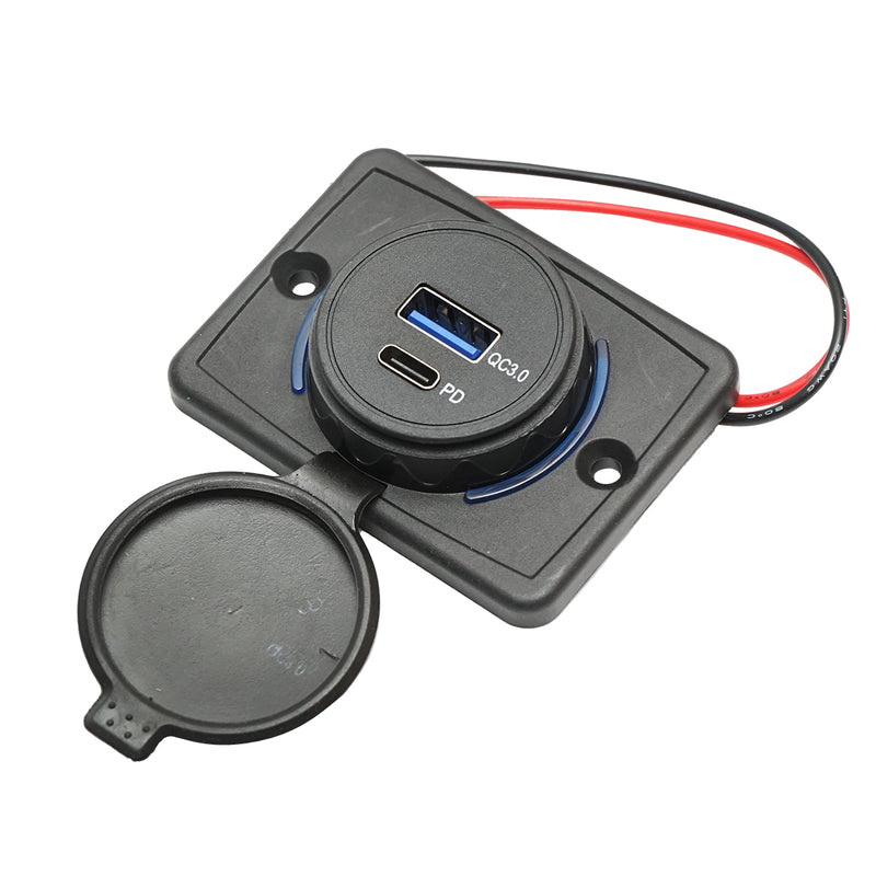 Caricabatterie universale da auto a doppia porta 12-24V, Type-C, USB Breckner Germany