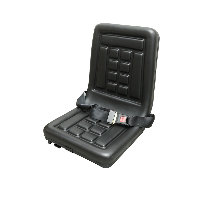 Sedile universale con cintura di sicurezza per trattori, macchinari e carrelli elevatori.