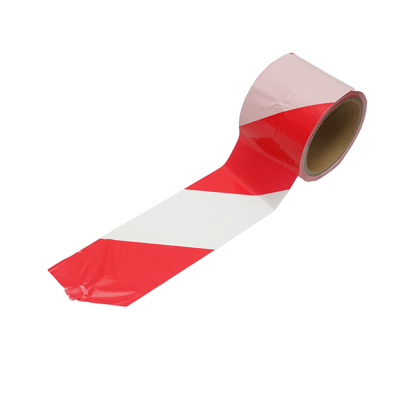 Nastro di segnalazione e delimitazione di pericolo rosso/bianco, 75 mm x 50 m
