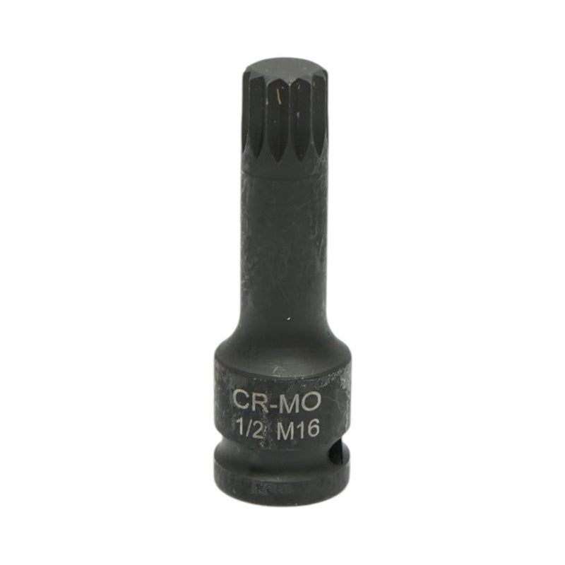 Bussola a impatto con inserto Spline M16, 78 mm, attacco quadro 1/2", Cr-Mo Breckner Germany