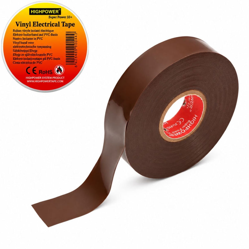 Nastro isolante in PVC marrone Premium Super Power 33+ HighPower 19 mm x 20 m