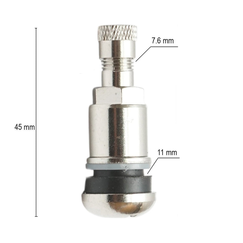 Valvola per cerchi tubeless in ottone cromato da 45 mm TR413 MS525AL
