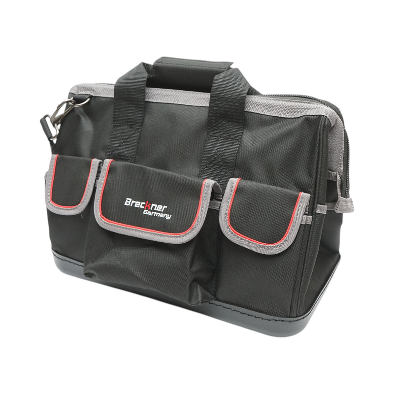 Borsa portautensili multifunzione con 15 tasche, tracolla, fondo in plastica e materiale tessile (31x17x28 cm) Breckner Germany