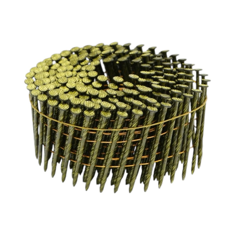 Set di 9.000 chiodi da costruzione assemblati (in bobina), 2,6x57 mm, gambo ad anelli, 300 pezzi/rotolo, 30 rotoli/scatola.