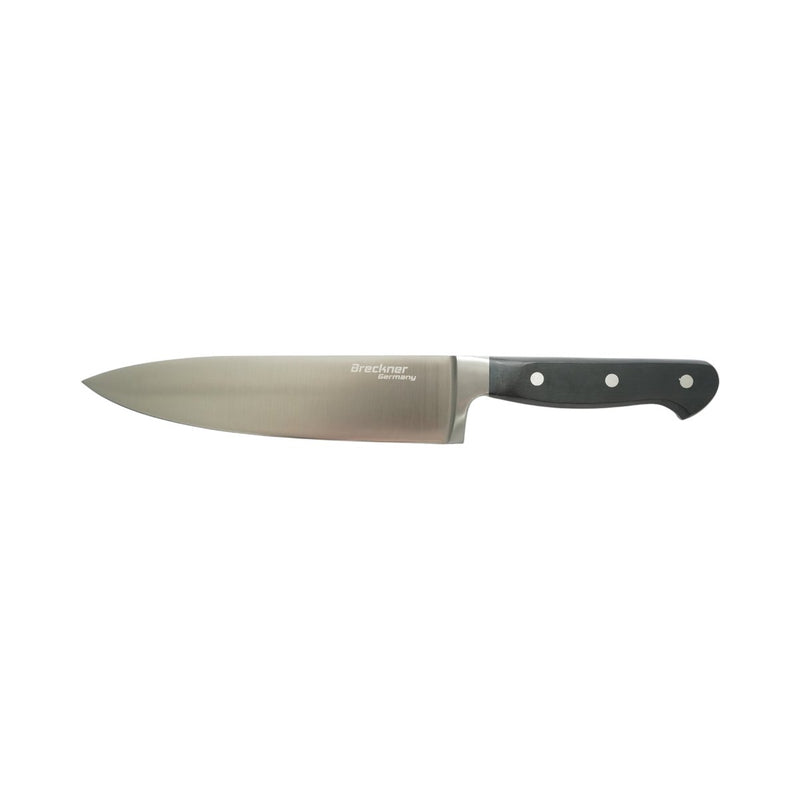 Coltello da chef professionale da 20 cm, lama in acciaio 5Cr15MoV, manico in ABS nero Breckner Germany