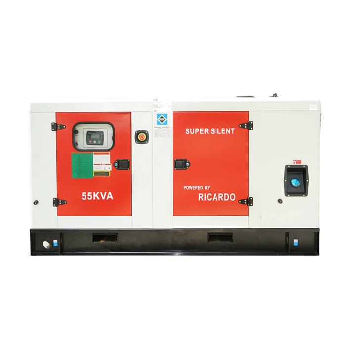 Generatore elettrico trifase 55KVA, 400V con motore diesel Ricardo N4100DS-46/46KW