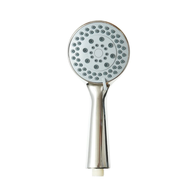 Doccetta rotonda per bagno, 5 funzioni, ugelli in silicone, cromo lucido, plastica, 105x240 mm