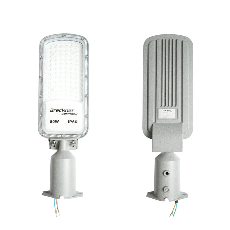 Lampione stradale a LED da 50 W, 100-265 V, 6500 K, 5500 lm, montaggio su palo, 410x125x25 mm, IP66 Breckner Germany