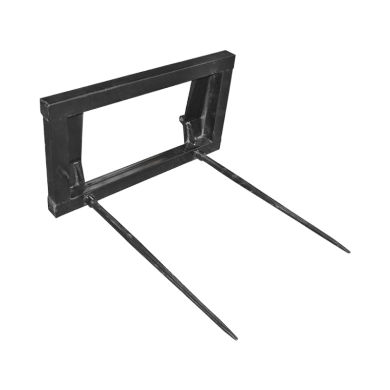 Forca per balle con denti da 110 cm, interasse tra i denti di 75 cm, carico massimo 220 kg.