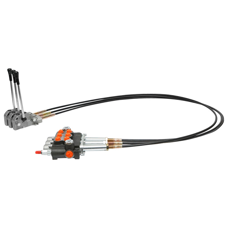 Distributore idraulico a 3 leve, lunghezza cavo 2 m, pressione 250 bar, portata 40 L/min Breckner Germany