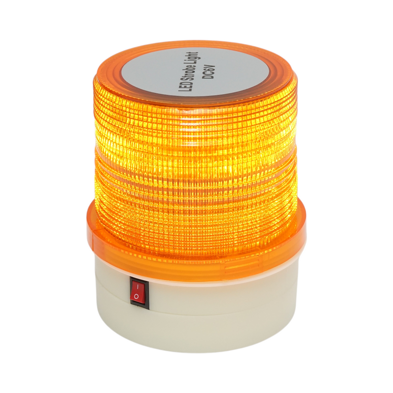Lampeggiatore stroboscopico LED wireless portatile (24 SMD), 6 V CC (alimentato da 4 batterie AA da 1,5 V), con base magnetica.