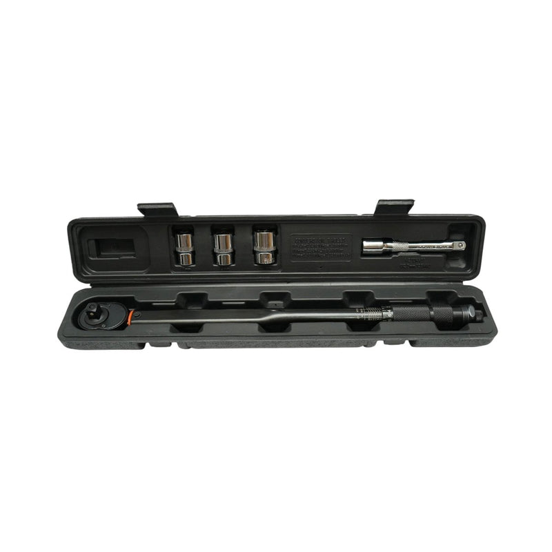 Set di chiave dinamometrica da 1/2", intervallo di coppia 28–210 Nm, 3 bussole (17, 19, 21 mm), prolunga da 125 mm (set da 5 pezzi) Breckner Germany