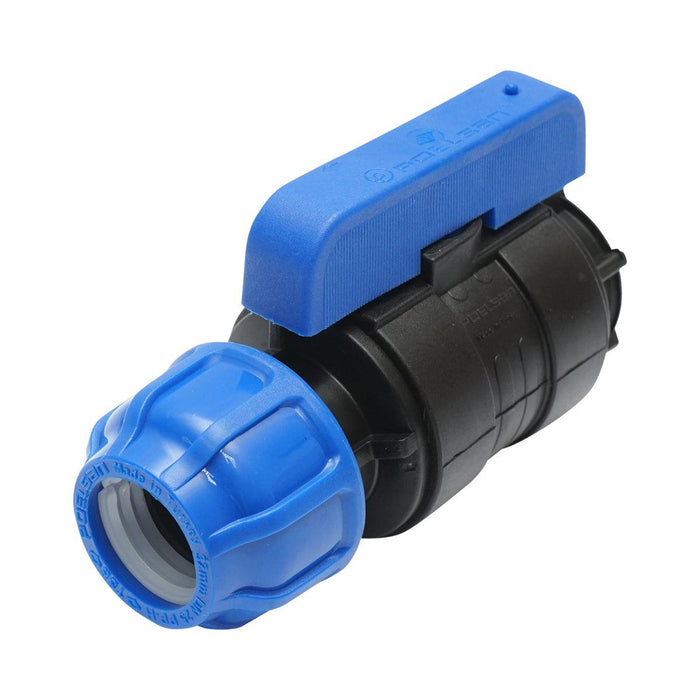 Valvola A Sfera per tubi irrigazione a goccia PN10-32mm X 1/2", Rubinetto per Tubi Nastro di irrigazione a Goccia, Valvola A Sfera per sistemi di irrigazione a goccia PN10-32mm X 1/2"