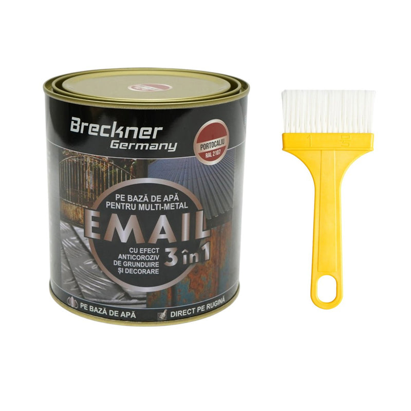 Smalto anticorrosivo 3-in-1 Amazone, arancione (2107), 750 g, per metallo, applicabile direttamente sulla ruggine, a base d'acqua. Breckner Germany